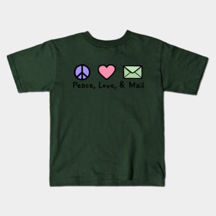 Peace Love and Mail Kids T-Shirt